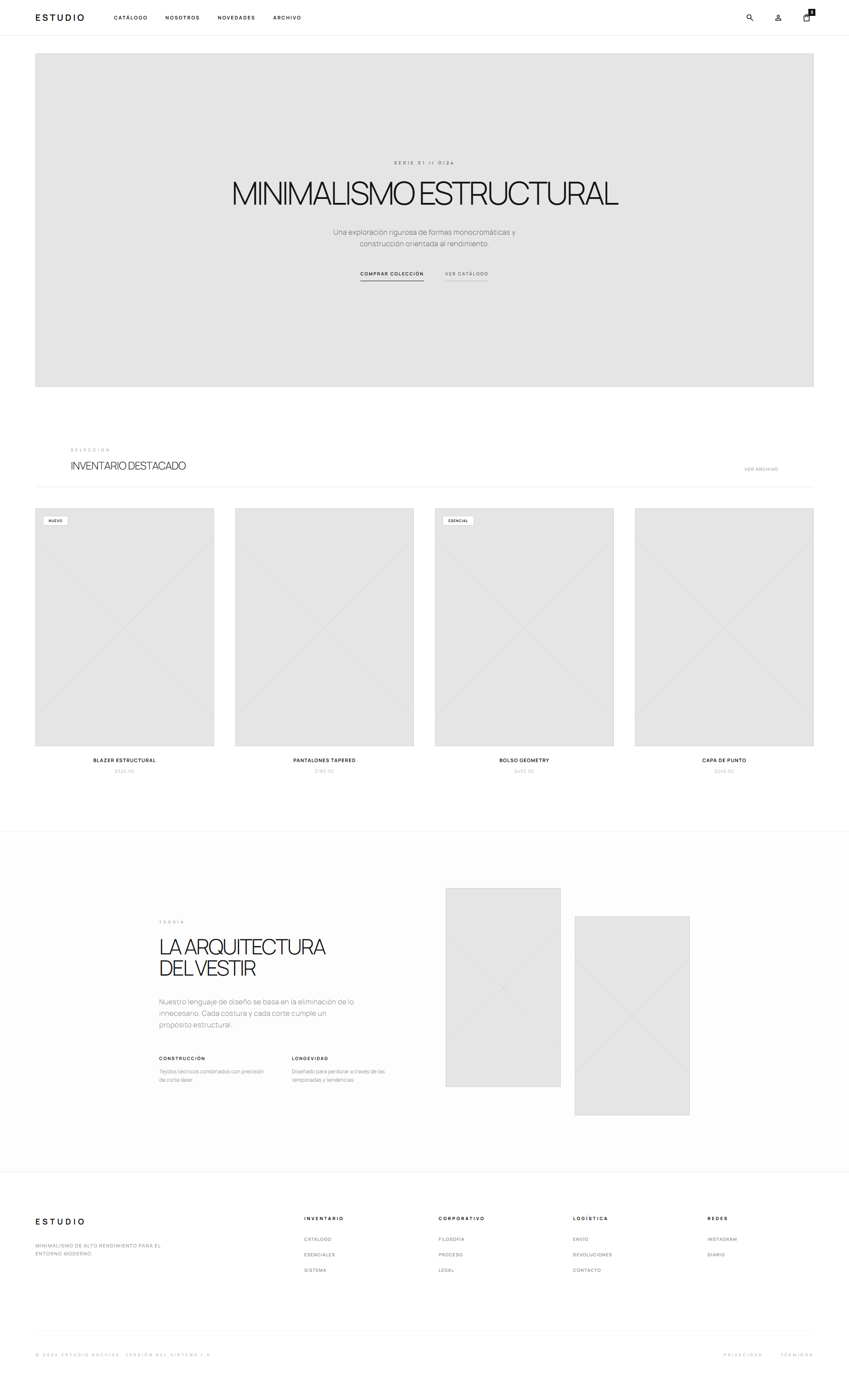 Estructura Web TIENDA ONLINE